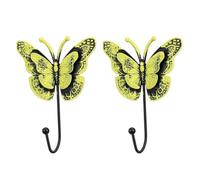Eujgoov Vintage Animal Iron Wall Hooks, Set of 2, 13.5cm (YELLOW)