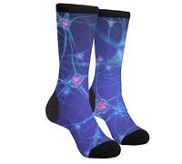EujGvboU Blue Waves Crew Chaussettes fantaisie décontractées amusantes et athlétiques Unisexe, Neurologie neuronale, Taille unique