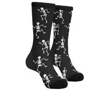 EujGvboU Chaussettes amusantes et fantaisistes, chaussettes décontractées et athlétiques, chaussettes mignonnes et folles pour femmes et hommes, Squelette dansant., Taille unique