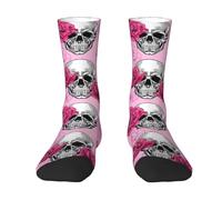 EujGvboU Chaussettes classiques avec tête de mort en sucre - Chaussettes décontractées - Unisexe - Cadeaux pour femmes, hommes, adolescents et adultes, Crâne Fleurs Florales, Taille unique