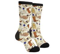 EujGvboU Chaussettes décontractées fantaisie drôles tendance confortables pour homme et femme, Bottes de cowboy Chapeau western Cowboys Bebop Cheval, Taille unique