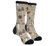 EujGvboU Chaussettes drôles et fantaisistes, chaussettes décontractées et athlétiques, chaussettes mignonnes et folles pour femmes et hommes, Champignons, Taille unique