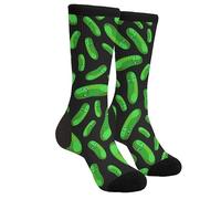 EujGvboU Chaussettes fantaisie amusantes et décontractées pour homme et femme, Cornichons aux cornichons aux concombres verts et aux légumes mignons, Taille unique