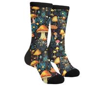 EujGvboU Chaussettes fantaisie décontractées et amusantes pour femmes, hommes, adolescents, Champignons forestiers, Taille unique