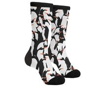 EujGvboU Chaussettes fantaisie décontractées et amusantes pour femmes, hommes, adolescents, Jolis pingouins, Taille unique