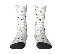EujGvboU Chaussettes fantaisie Kawaii Sugar Skull - Chaussettes décontractées - Unisexe - Cadeau pour femmes, hommes, adolescents et adultes, Étoiles dorées., Taille unique