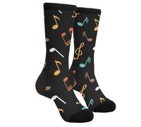 EujGvboU Chaussettes Fantaisie Pour Homme - Amusantes et Tendance - Décontractées Avec Notes de Musique, Taille Unique