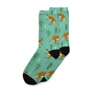 EujGvboU Paire de chaussettes unisexes kangourou motif cactus pour homme et femme, multicolore, Taille unique