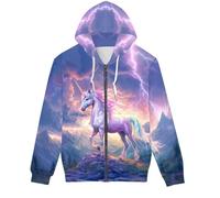 EujGvboU Sweat à capuche pour homme avec impression 3D de loup cool à zip complet XS-5XL, 5XL