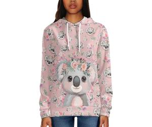 EujGvboU Sweat à capuche surdimensionné à manches longues pour femme XS-6XL, Koala de dessin animé., XL