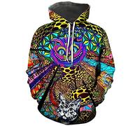 EujGvboU Trippy Hoodies Tops Psychédélique Sweat à capuche pour homme, Multicolore., XL