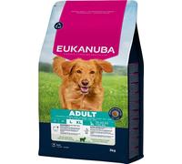 EUKANUBA Life Care Croquettes Chien Adulte Grande Race 18 Mois à 6 Ans Race Géante 2 à 5 Ans, Riche en Agneau & Riz, L-carnitine, Oméga 3&6, FOS, MOS, sans colorants, arômes artificiels ni OGM - 3 kg
