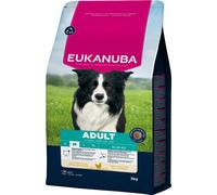 EUKANUBA Life Care Croquettes Chien Adulte Moyenne Race 1 à 7 Ans, Riche en Poulet Frais, Maintient d’Un Poids Optimal, L-Carnitine, Oméga 3&6, FOS, sans colorants, arômes artificiels ni OGM - 3 kg