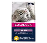 Eukanuba Croquettes pour chaton Premium – Poulet frais et riz, DHA, sans blé – 10 kg