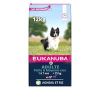 Eukanuba Adult Small & Medium Breed Aagneau Et Riz 12kg+Surprise gratuite pour votre chien