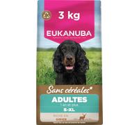 Eukanuba Croquettes Premium sans Céréales Chien Adulte de Toutes Races - Riche en Gibier - Hypoallergénique - Glucosamine Calcium - 3 kg