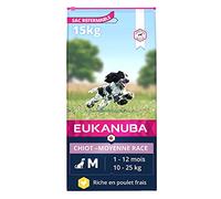 Eukanuba Chien Chiot Nourriture sèche Pour Moyenne Race Poulet 15Kg