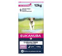 12kg Eukanuba Grain Free Puppy Small / Medium Breed saumon - Croquettes pour chien