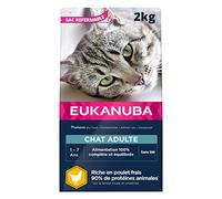 Eukanuba Croquettes pour chat adulte Premium - Poulet frais, riche en riz, sans blé - 2 kg