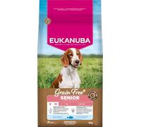 Eukanuba Croquettes Premium sans Céréale Chien Sénior Petite et Moyenne Race-Riche en Poisson de l’Océan-Hypoallergénique-Glucosamine Chondroïtine-3kg