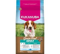 Eukanuba Croquettes Premium sans Céréales Chien Adulte Petite ou Moyenne Race - Riche en Poissons de l’océan - Hypoallergénique - Oméga 6, 3-3 kg