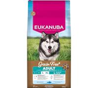 Eukanuba Croquettes Premium sans Céréales pour Chien Adulte de Grande Race - Poissons de l’océan hypoallergénique - Glucosamine, Calcium - Sac de 12kg
