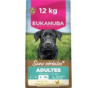 Eukanuba Croquettes Premium sans Céréales pour Chien Adulte de Race Petite et Moyenne- Riche en Poulet - Hypoallergénique - Glucosamine Calcium- 12 kg