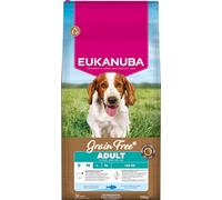 Eukanuba Croquettes Premium sans Céréales pour Chien Adulte Petite ou Moyenne Race - Poissons de l’océan hypoallergénique - Oméga 6, 3 - Sac de 12 kg