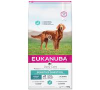 Eukanuba Daily Care Sensitive Digestion - Nourriture sèche pour chiens à la digestion sensible, adaptée à l'estomac et contenant du riz très digeste, 12 kg