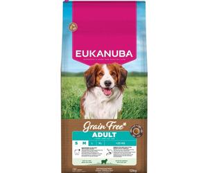 EUKANUBA Grain Free Adult Small Medium Lamb 12 kg alimentation sans céréales pour chiens de petites et moyennes races avec de l'agneau