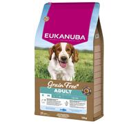 Eukanuba Croquettes Premium sans Céréales pour Chien Adulte Petite ou Moyenne Race - Poissons de l’océan hypoallergénique - Oméga 6, 3 - Sac de 12 kg