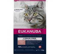 EUKANUBA Grain Free Croquettes pour Chat Senior - Riche en saumon - Apport en L-carnitine - Enrichie en taurine, Sans OGM, colorants, arômes artificiels - 10 kg