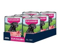 EUKANUBA Life Care Aliment Humide Chien Senior 7 Ans + Toutes Races, Pâtée Riche en Bœuf & Courge, Oméga-3, L-Carnitine, Prébiotiques, sans OGM Colorants Conservateurs, 6 boîtes de 400g
