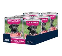 EUKANUBA Life Care Aliment Humide pour Chiot 1 à 12 Mois Toutes Races, Pâtée Riche en Bœuf & Courge, Oméga-3, Calcium, Prébiotiques MOS, sans OGM Colorants Conservateurs, 6 boîtes de 400g