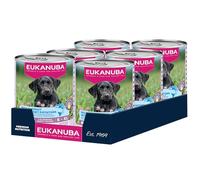 EUKANUBA Life Care Aliment Humide pour Chiot 1 à 12 Mois Toutes Races, Pâtée Riche en Truite & Patates Douces, Oméga-3, Calcium, Prébiotiques MOS, sans OGM Colorants Conservateurs, 6 boîtes de 400g