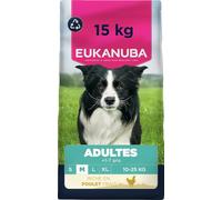 Eukanuba Croquettes Chien Adulte Moyenne Race 1-7 ans Poulet Frais L-Carnitine Oméga 3&6 15 kg