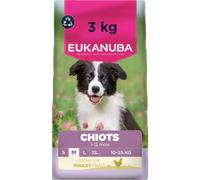 Eukanuba Croquettes Chiot Life Care Moyenne Race – Poulet frais, prébiotiques FOS, 3 kg