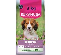 EUKANUBA Life Care Croquettes Chiots Petite Moyenne Races 1à 12 Mois, Riche en Agneau & Riz, Croissance optimale - DHA, Calcium, Oméga 3&6, FOS, MOS, sans colorants, arômes artificiels ni OGM - 3 kg