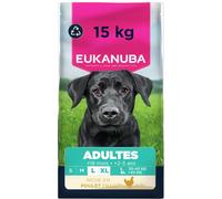 EUKANUBA Life Care Croquettes Chien Adulte Grande Race 18 Mois à 6 Ans, Race Géante 2 à 5 Ans, Riche en Poulet Frais, L-Carnitine, Oméga 3&6, FOS, sans colorants, arômes artificiels ni OGM - 15 kg