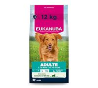 EUKANUBA Life Care Croquettes Chien Adulte Grande Race 18 mois à 6 ans Race Géante 2 à 5 ans, Riche en Agneau & Riz, L-carnitine, Oméga 3&6, FOS, MOS, Sans colorants, arômes artificiels ni OGM - 12 kg