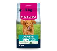 EUKANUBA Life Care Croquettes Chien Adulte Grande Race 18 Mois à 6 Ans Race Géante 2 à 5 Ans, Riche en Agneau & Riz, L-carnitine, Oméga 3&6, FOS, MOS, sans colorants, arômes artificiels ni OGM - 3 kg