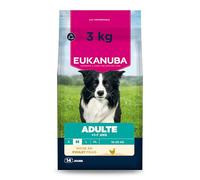 EUKANUBA Life Care Croquettes Chien Adulte Moyenne Race 1 à 7 Ans, Riche en Poulet Frais, Maintient d’Un Poids Optimal, L-Carnitine, Oméga 3&6, FOS, sans colorants, arômes artificiels ni OGM - 3 kg
