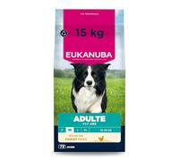 EUKANUBA Life Care Croquettes Chien Adulte Moyenne Race 1 à 7 Ans, Riche en Poulet Frais, Maintient d’Un Poids Optimal, L-Carnitine, Oméga 3&6, FOS, sans colorants, arômes artificiels ni OGM - 15 kg