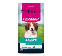 EUKANUBA Life Care Croquettes Chien Adulte Petite Moyenne Races 1à 7 ans, Riche en Agneau & Riz hautement digestible, L-carnitine, Oméga 3&6, FOS, MOS, Sans colorants, arômes artificiels ni OGM - 3 kg
