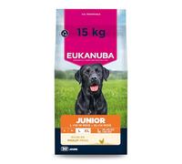EUKANUBA Life Care Croquettes Chien Junior Grande Race 12 à 18 mois, Race Géante 14 mois à 2 ans, Riche en Poulet Frais, DHA, Calcium, Oméga 3&6, FOS, Sans colorants, arômes artificiels ni OGM - 15 kg