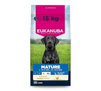 EUKANUBA Life Care Croquettes Chien Mature Grande Race, Riche en Poulet Frais, L-carnitine, Calcium, Glucosamine, Oméga 3&6, Prébiotiques, sans colorants, arômes artificiels ni OGM - 15 kg
