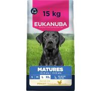 EUKANUBA Life Care Croquettes Chien Mature Grande Race, Riche en Poulet Frais, L-carnitine, Calcium, Glucosamine, Oméga 3&6, Prébiotiques, sans colorants, arômes artificiels ni OGM - 15 kg