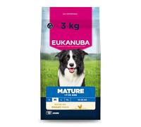 EUKANUBA Life Care Croquettes Chien Mature Moyenne Race 7 à 10 Ans, Riche en Poulet Frais, L-carnitine, Calcium, Glucosamine, Oméga 3&6, Prébiotiques, sans colorants, arômes artificiels ni OGM - 3 kg