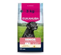 EUKANUBA Life Care Croquettes Chien Senior Grande Race, Riche en Poulet Frais, Glucosamine, chondroïtine, L-carnitine, prébiotiques, sans colorants, arômes artificiels ni OGM - 3 kg