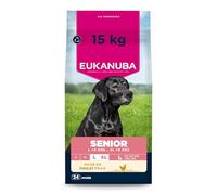 EUKANUBA Life Care Croquettes Chien Senior Grande Race, Riche en Poulet Frais, Glucosamine, chondroïtine, L-carnitine, prébiotiques, sans colorants, arômes artificiels ni OGM - 15 kg